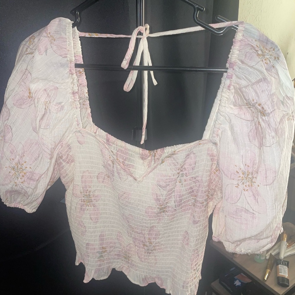 H&M Pink Cropped Blouse